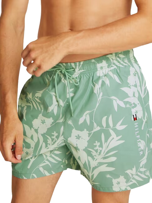 TH Patterned boxer costume diffused logo grid green aop - Swimwear