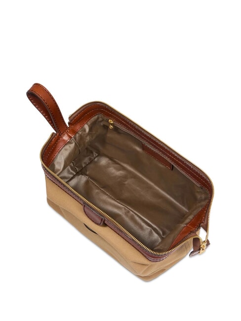STORY Canvas and leather beauty case natural / brown abb. gold - Beauty Case