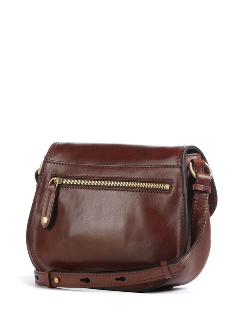 ISADORA Leather shoulder bag with flap BROWN - Women&rsquo;s Bags