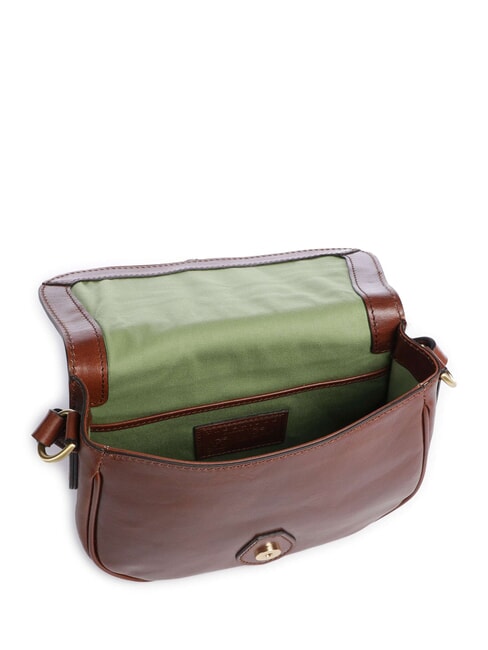 ISADORA Leather shoulder bag with flap BROWN - Women&rsquo;s Bags