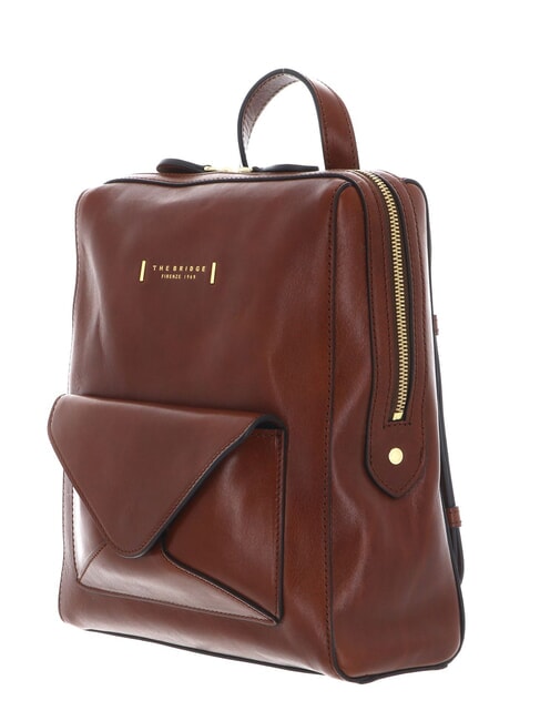 FRIDA Leather backpack with pocket BROWN - Women&rsquo;s Bags