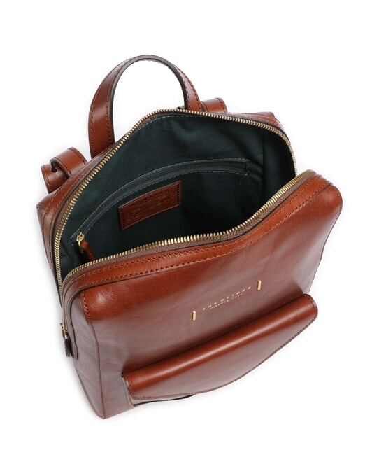 FRIDA Leather backpack with pocket BROWN - Women&rsquo;s Bags