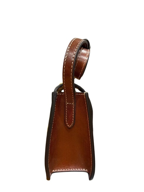 LUCREZIA Leather and raffia shoulder bag BROWN - Women&rsquo;s Bags