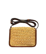 THE BRIDGE LUCREZIA Leather and raffia shoulder bag BROWN - Women&rsquo;s Bags - 4