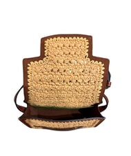 THE BRIDGE LUCREZIA Leather and raffia shoulder bag BROWN - Women&rsquo;s Bags - 5