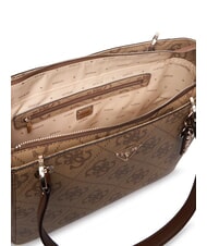 GUESS NOELLE 2 4G Logo Print Shoulder Tote Bag latte logo / brown - Women&rsquo;s Bags - 4