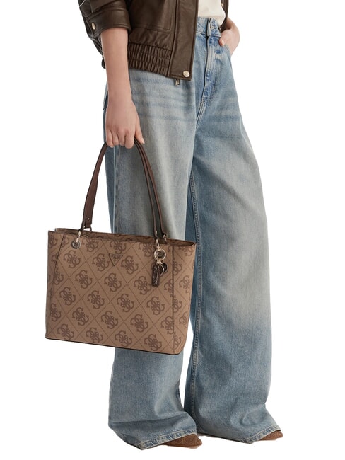 NOELLE 2 4G Logo Print Shoulder Tote Bag latte logo / brown - Women&rsquo;s Bags