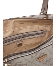 GUESS NOELLE 2 4G Logo Print Shoulder Tote Bag dark taupe logo - Women&rsquo;s Bags - 4