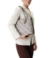 GUESS NOELLE 2 4G Logo Print Shoulder Tote Bag dark taupe logo - Women&rsquo;s Bags - 5