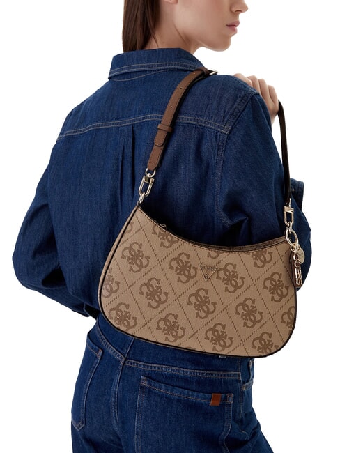 NOELLE 2 4G logo print shoulder bag latte logo / brown - Women&rsquo;s Bags