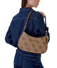 GUESS NOELLE 2 4G logo print shoulder bag latte logo / brown - Women&rsquo;s Bags - 5