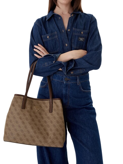 VICTTORIA 2 Shoulder shopper, with clutch latte logo / brown - Women&rsquo;s Bags