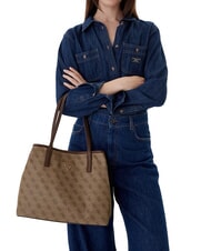 GUESS VICTTORIA 2 Shoulder shopper, with clutch latte logo / brown - Women&rsquo;s Bags - 6