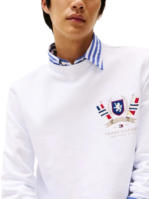 TH Crewneck cotton sweatshirt with emblem white - Sweatshirts