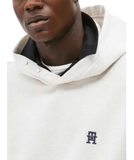 TOMMY HILFIGER TH Cotton hoodie heathered oatmilk - Sweatshirts - 3
