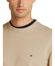 TOMMY HILFIGER TH Crewneck cotton sweatshirt sandalwood - Sweatshirts - 3