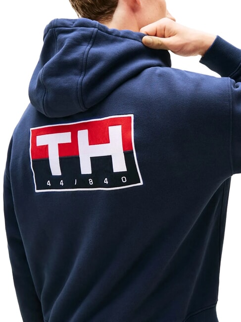 TH SAILING Sweatshirt with pocket and hood Yale Navy - Sweatshirts