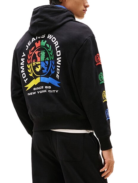 TH JEANS Cotton sweatshirt with prints black - Sweatshirts