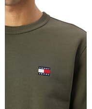 TOMMY HILFIGER TH JEANS Cotton crewneck sweatshirt fatigue green - Sweatshirts - 3