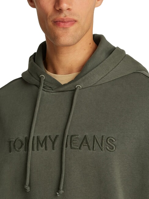 TH JEANS Hoodie with logo embroidery fatigue green - Sweatshirts