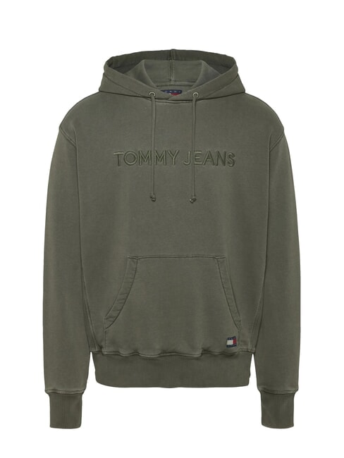 TH JEANS Hoodie with logo embroidery fatigue green - Sweatshirts