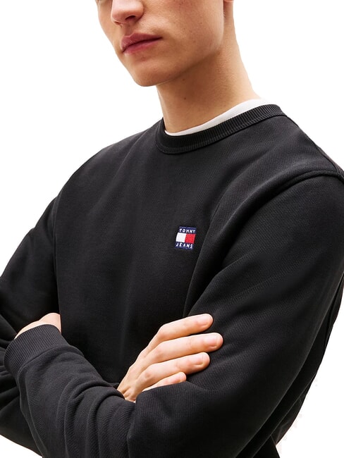 TH JEANS Cotton crewneck sweatshirt black - Sweatshirts