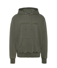 TOMMY HILFIGER TH JEANS Hoodie with logo embroidery fatigue green - Sweatshirts - 4