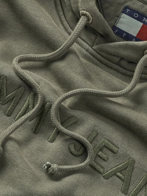 TH JEANS Hoodie with logo embroidery fatigue green - Sweatshirts