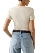 GUESS LEO TRIANGLE Short-sleeved T-shirt pearl white - T-shirt - 2