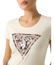 GUESS LEO TRIANGLE Short-sleeved T-shirt pearl white - T-shirt - 3