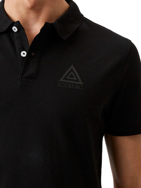 TRIANGLE Short-sleeved polo shirt black - Polo shirt