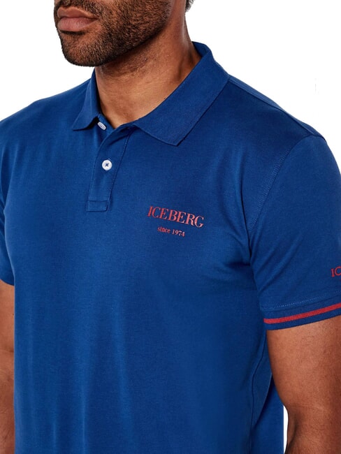 BASIC Cotton polo shirt blue - Polo shirt
