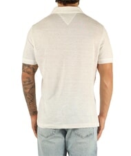 TOMMY HILFIGER TH Short-sleeved linen polo shirt white - Polo shirt - 2