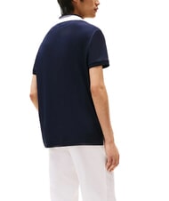 TOMMY HILFIGER TH Short-sleeved polo shirt with striped collar - Polo shirt