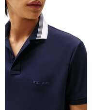 TOMMY HILFIGER TH Short-sleeved polo shirt with striped collar desert sky - Polo shirt - 3