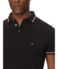 TOMMY HILFIGER TH TIPPED Slim fit short-sleeved polo shirt black - Polo shirt - 3