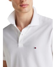 TOMMY HILFIGER TH Short-sleeved cotton polo shirt white - Polo shirt - 3