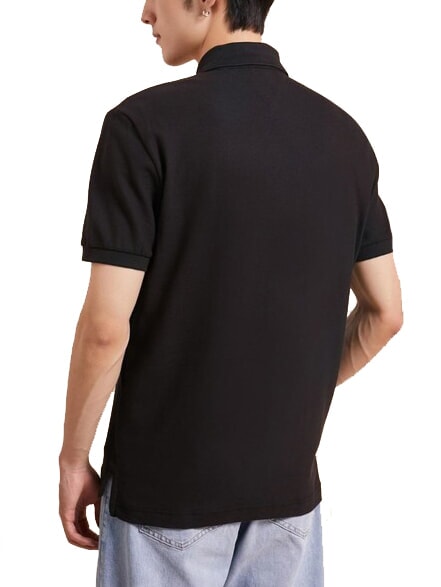TH Short-sleeved cotton polo shirt ck black - Polo shirt