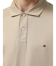 TOMMY HILFIGER TH Short-sleeved cotton polo shirt sandalwood - Polo shirt - 3