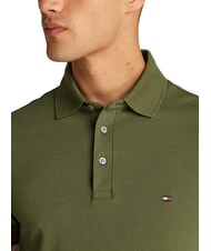 TOMMY HILFIGER TH Short-sleeved polo shirt with elastic logo army green - Polo shirt - 3