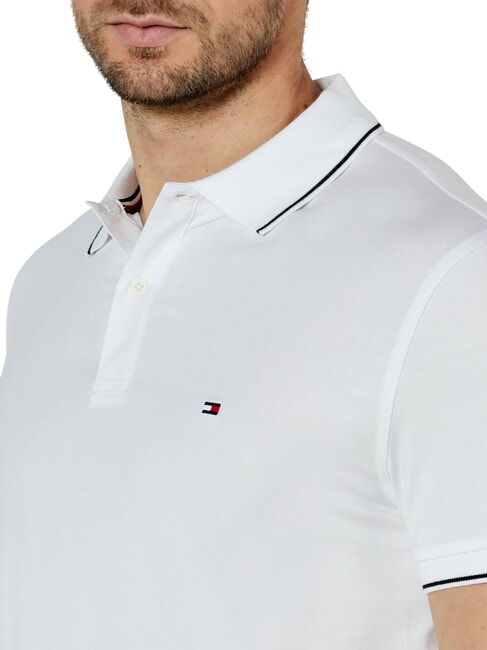 TH Short-sleeved polo shirt with piping white - Polo shirt