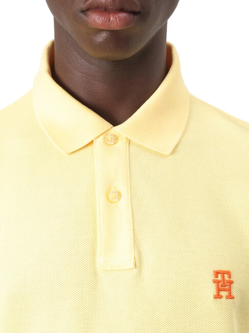 TH Short-sleeved polo shirt with monogram embroidery lemongrass - Polo shirt