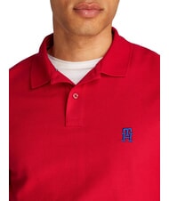 TOMMY HILFIGER TH Short-sleeved polo shirt with monogram embroidery medium red - Polo shirt - 3