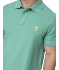 TOMMY HILFIGER TH Short-sleeved polo shirt with monogram embroidery Fort Green - Polo shirt - 3