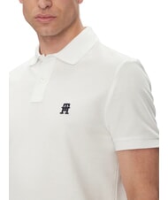 TOMMY HILFIGER TH Short-sleeved polo shirt with monogram embroidery white - Polo shirt - 3