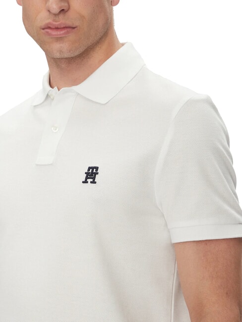 TH Short-sleeved polo shirt with monogram embroidery white - Polo shirt