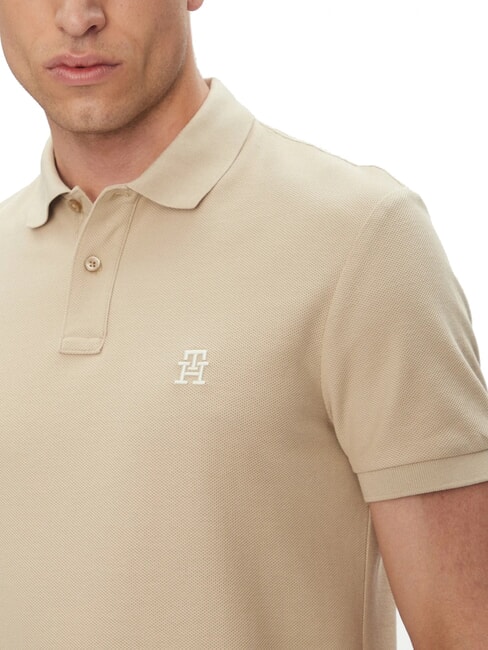 TH Short-sleeved polo shirt with monogram embroidery sandalwood - Polo shirt