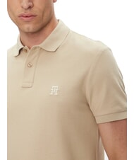 TOMMY HILFIGER TH Short-sleeved polo shirt with monogram embroidery sandalwood - Polo shirt - 3