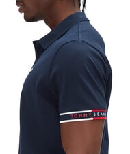 TOMMY HILFIGER TH JEANS Short-sleeved elastic polo shirt with logo dark night navy - Polo shirt - 4