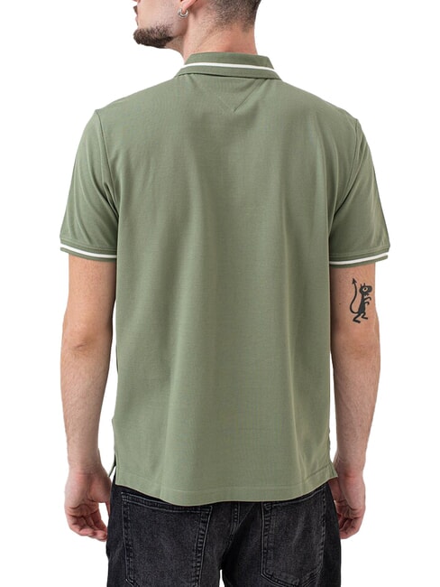 TH JEANS Slim fit short-sleeved polo shirt Aruba Green - Polo shirt